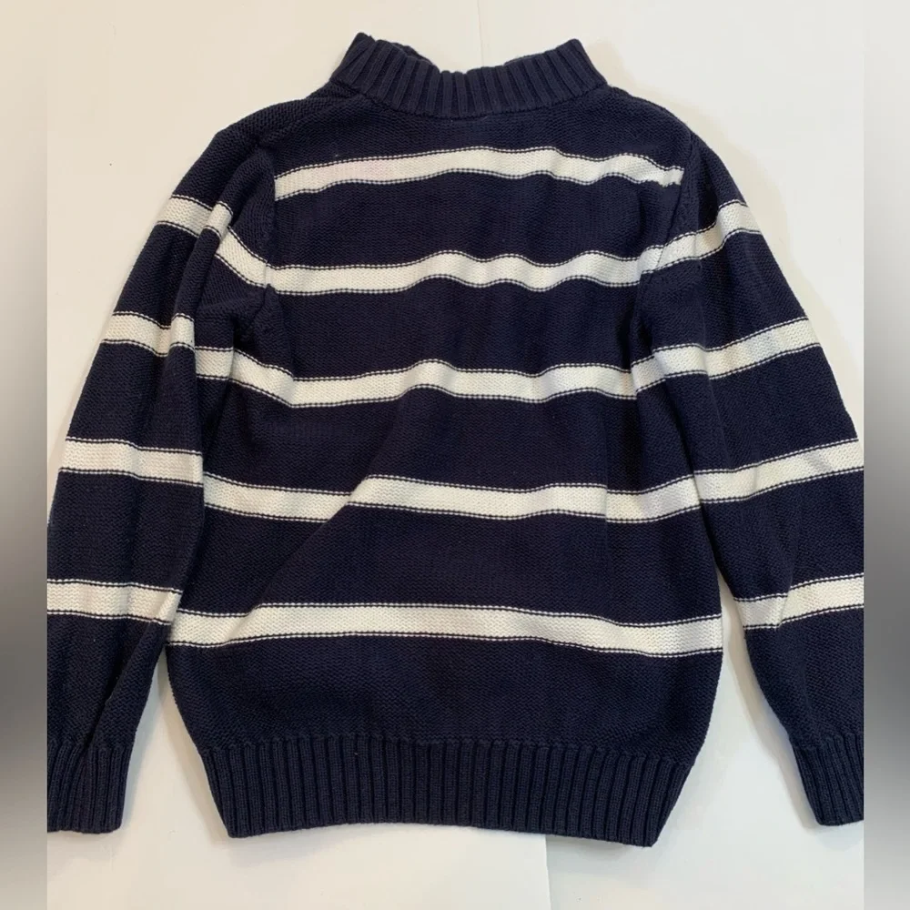 Boys Gymboree Navy and White Striped Sweater Size 7-8
